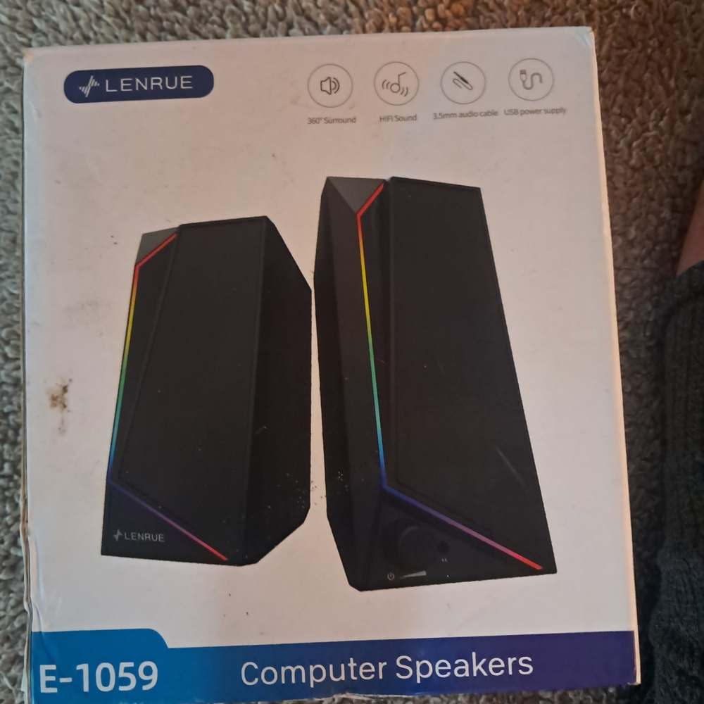 Black Portable Speakers with RGB Lighting